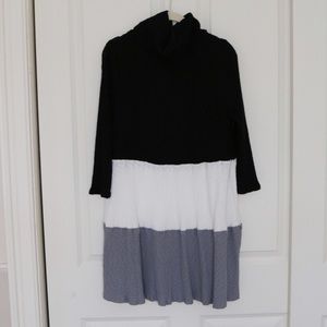 NEW Striped Turtleneck Sweater Dress L